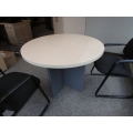 Blonde 42 in. Round Meeting Table with Grey Wood Base